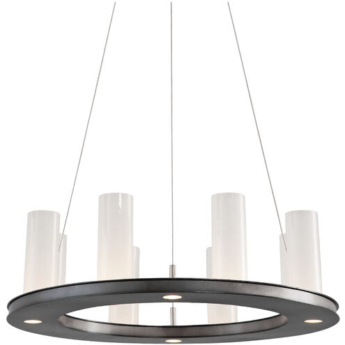 Carlyle LED 23 inch Classic Silver Chandelier Ceiling Light in Frosted Seeded, 2700K LED, Corona Ring